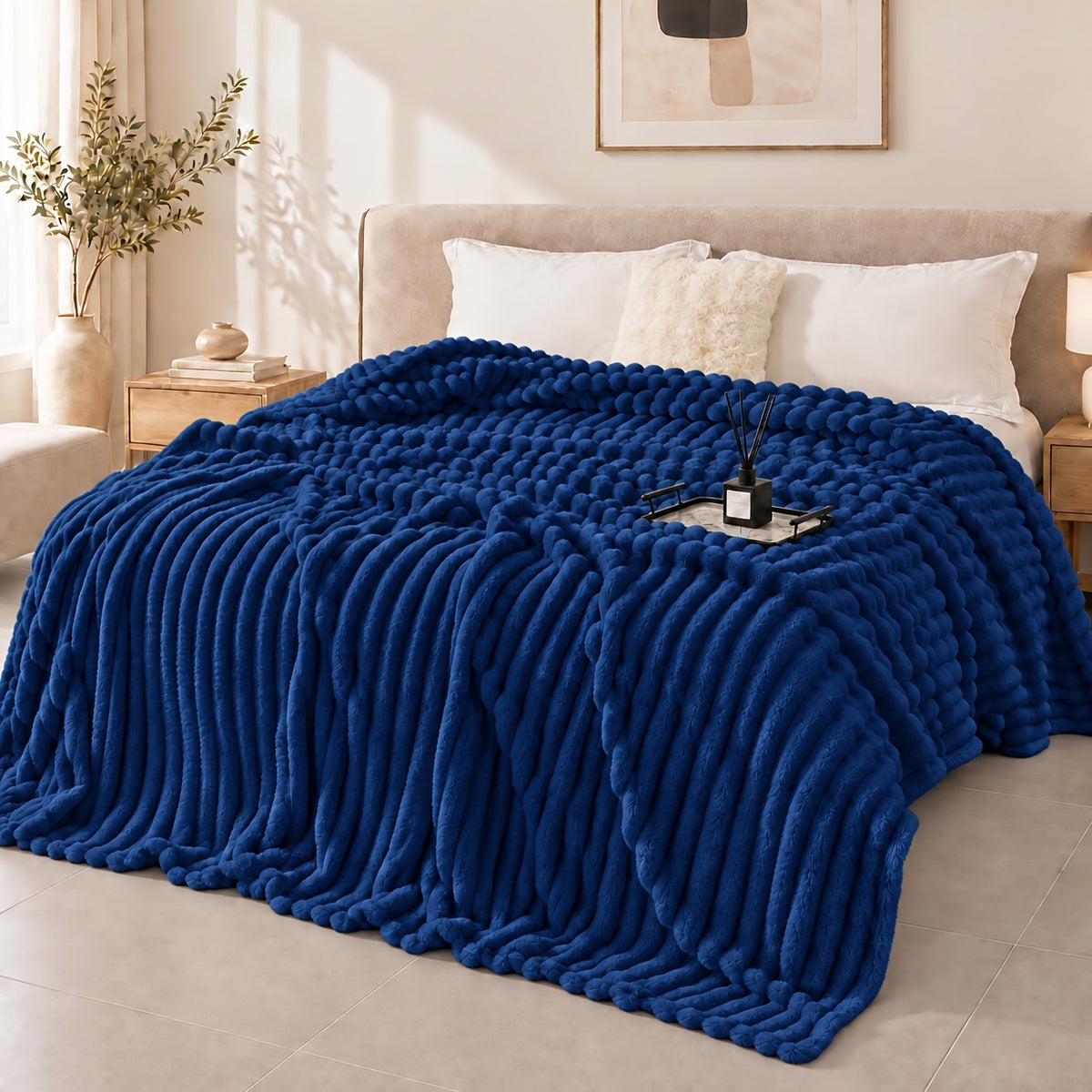 1pc Ultra-soft Faux Rabbit Fur Blanket, Comfortable and Warm, Suitable For All Seasons, Available In Multiple Colours, Multipurpose Blanket, Suitable For Bed - product image 19