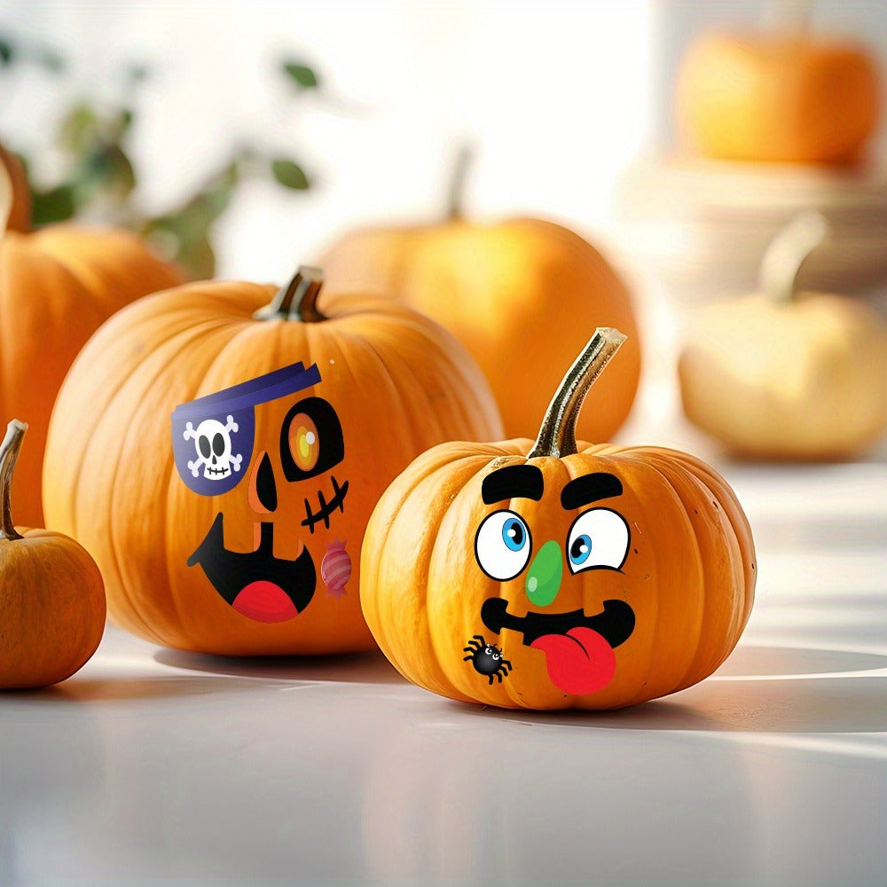 No-Carve Pumpkin Decorating Kit for Kids | 40 Faces 18 Sticker Sheets 12 Designs Halloween Pumpkin Decoration Craft, Trick or Treat Party Supplies & Favors - product image 2