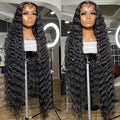 Curly Synthetic Lace Front Wig 13x4 Deep Part Loose Wavy Heat Resistant Glueless Pre Plucked 24 & 32 Inch Natural Black Highlight for Women Halloween Party Daily Wear - product image 9
