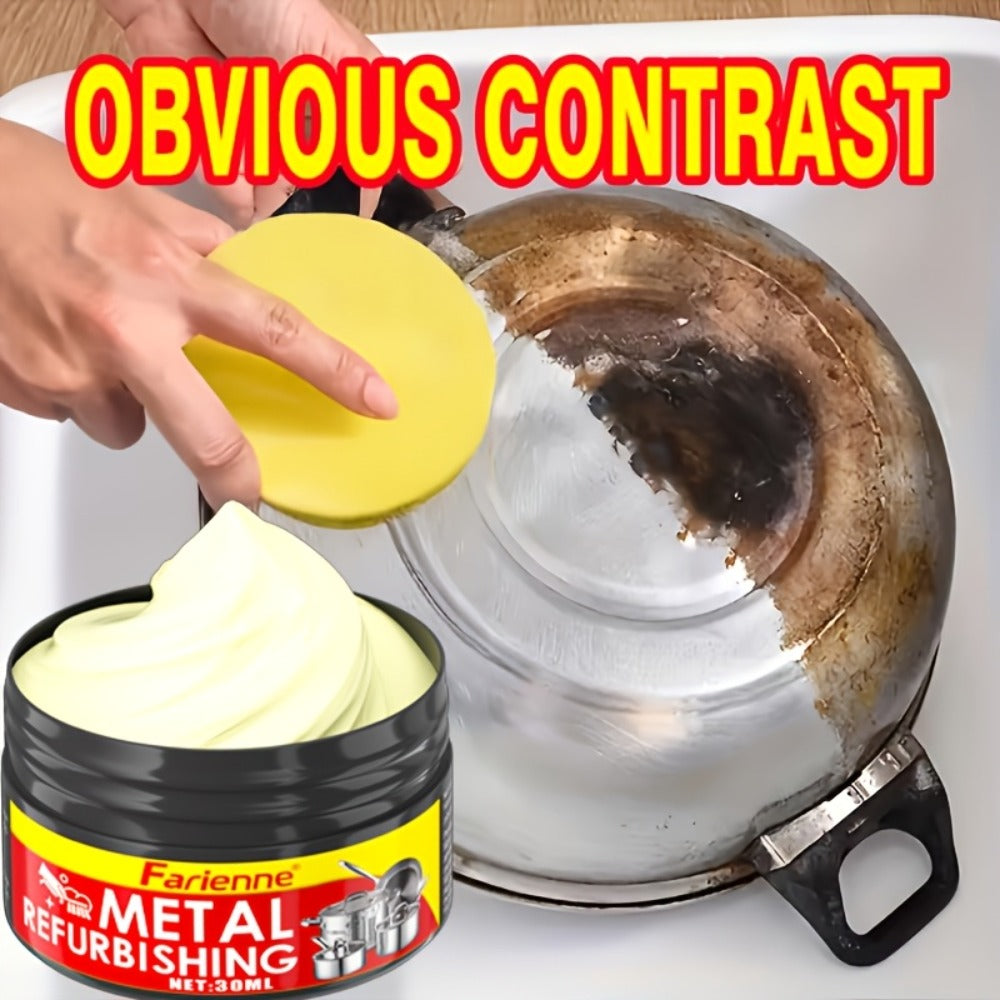 Metal Polishing Paste with Sponge Chrome & Stainless Steel Polish Gloss Agent No Residue Coconut Oil Formula for Painted Metals Car Jewelry Household - product image 7