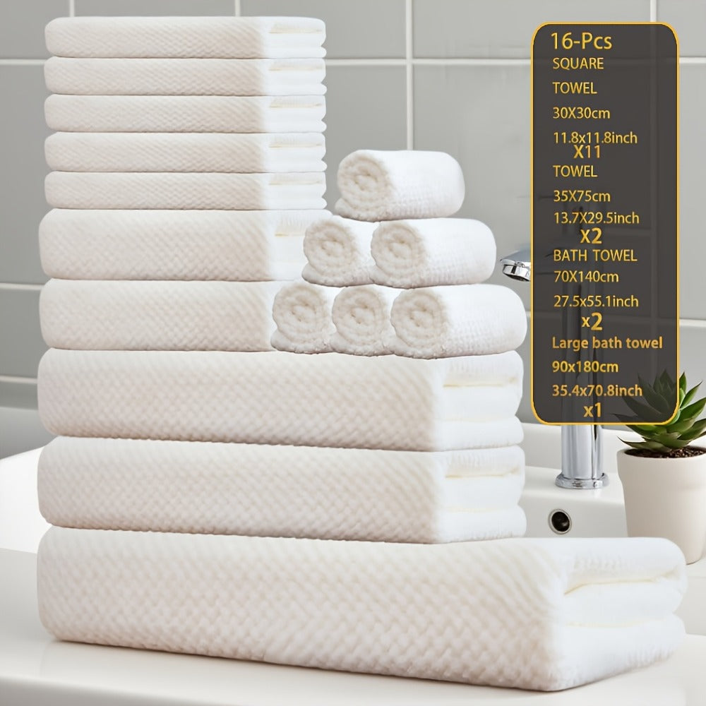 Coral Fleece Bath Towel Set 16 Piece 300GSM - Extra Large Bath Towel Washcloths Square Towels Soft Absorbent Quick Dry | 11 Colors | Hotel Home Travel Spa Gift Complete Bathroom To - product image 7