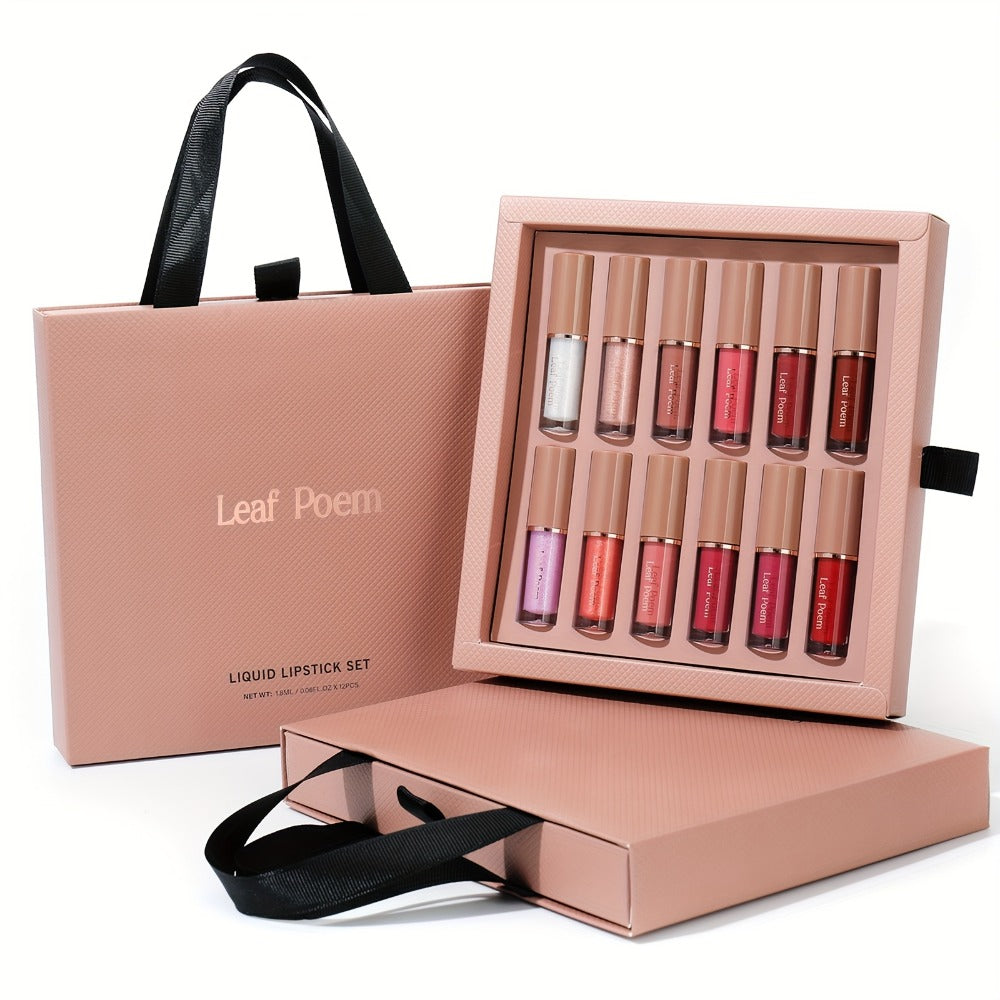 12-Piece Velvet Matte Lipstick Set Mirror Finish Long-Lasting Waterproof High Pigment — Smooth Paste Multi-Shade Lip Makeup Transfer-Resistant All-Day Wear Holiday Gift Set Women - product image 8