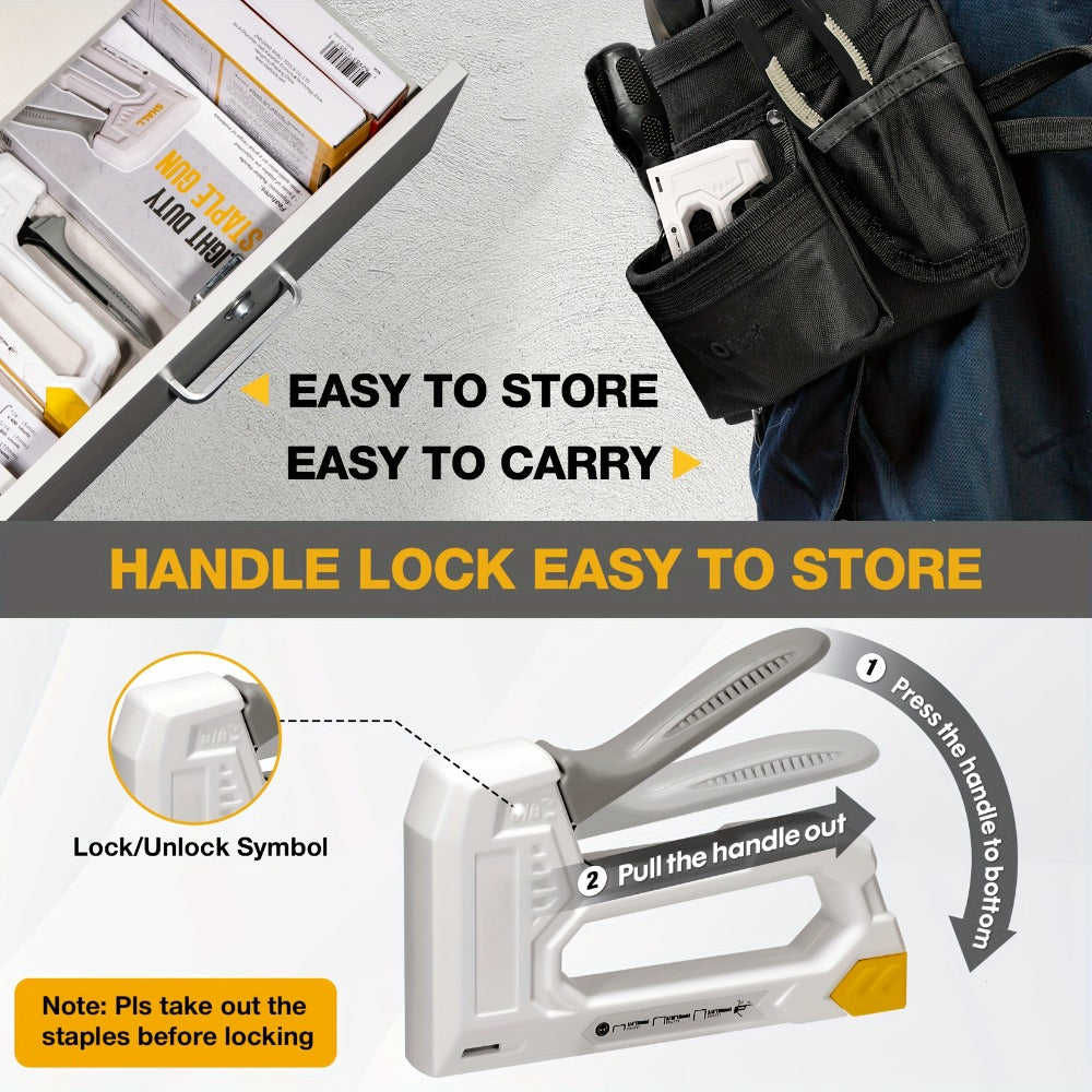 Staple Gun with Staples 1600pcs, Light Duty Upholstery Staple Gun Kit with JT21 Staples 1/4 5/16 3/8 inch & Staple Remover, Manual Fabric Stapler for Wood, Crafts, DIY, Home Decora - product image 8