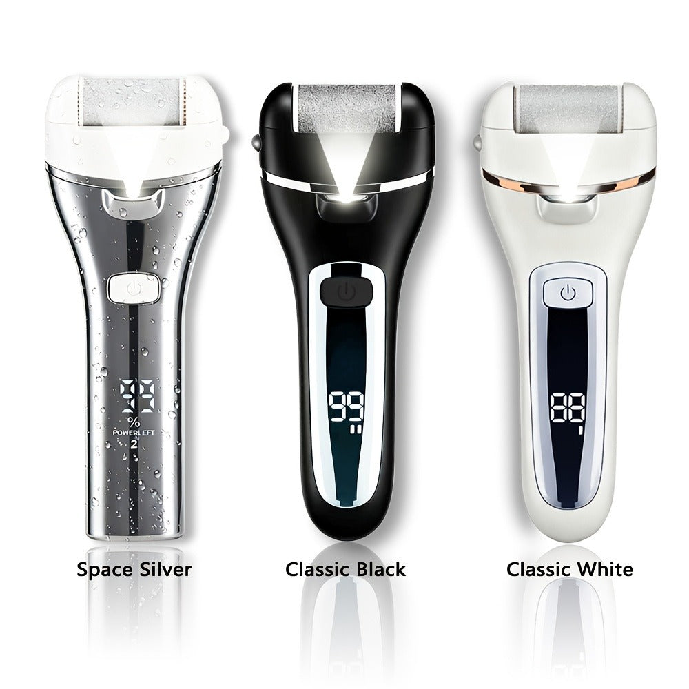Electric Foot File 14-in-1 Rechargeable Pedicure Kit 3 Roller Heads Dead Skin Callus Remover Portable Foot Scrubber Professional Foot Care Tool for Women Men Black White Silver - product image 12