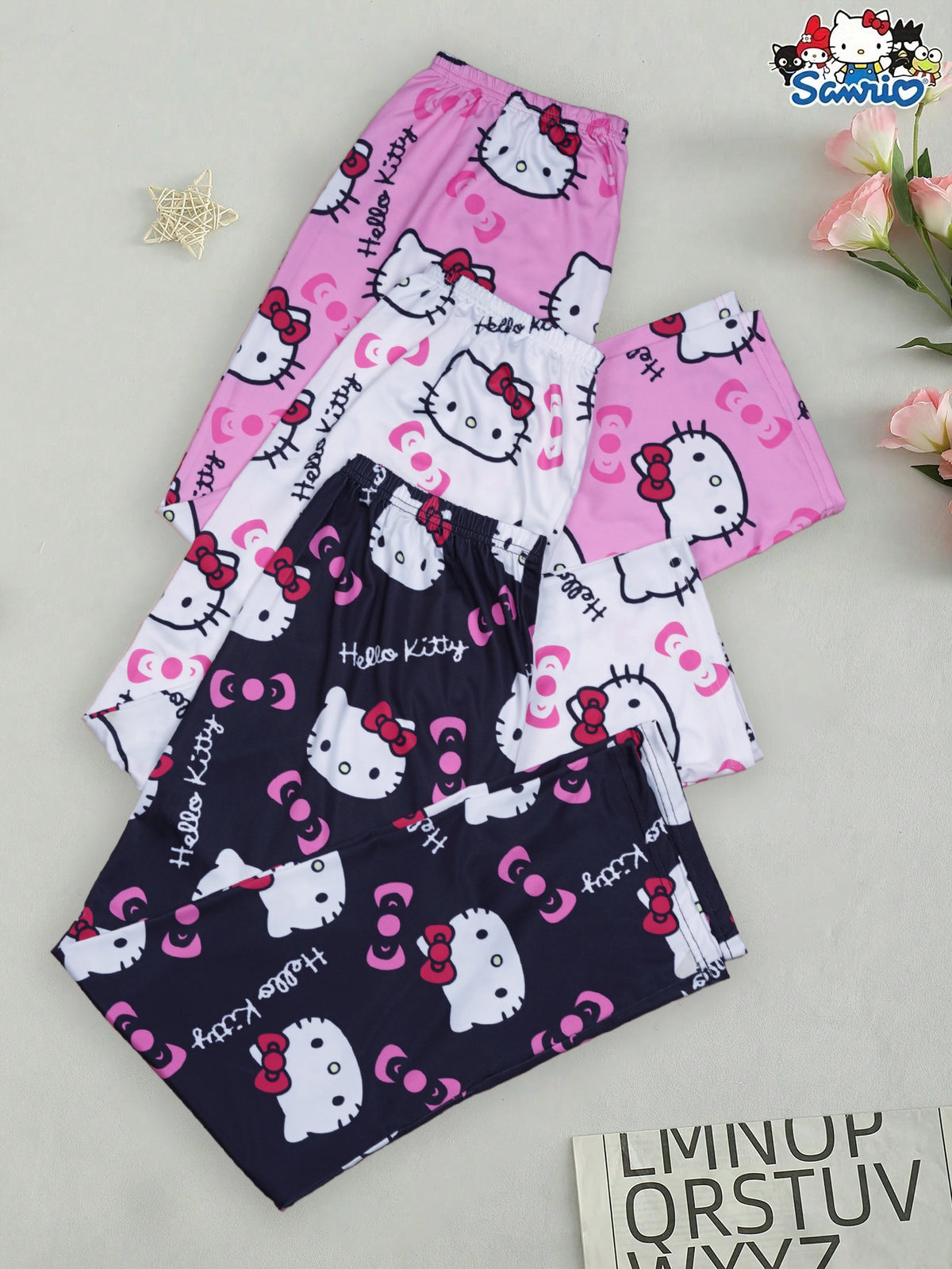 3pcs Hello Kitty Pajamas Pants Sanrio Anime Women's Pajama Pants Cartoon Couple Home Sleepwear Trousers Leisure Home Clothing - product image 3