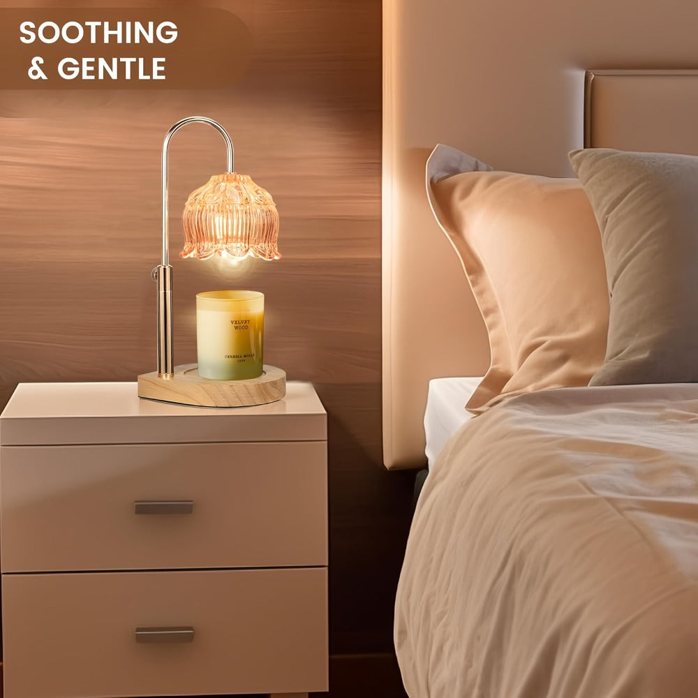 Candle Warmer Lamp Adjustable Height Dimmable Flameless Scented Wax Melt Vintage Iron Tabletop Light with Timer 120V Plug-In for Home Decor Bedroom Living Room Mother's Day Christm - product image 6