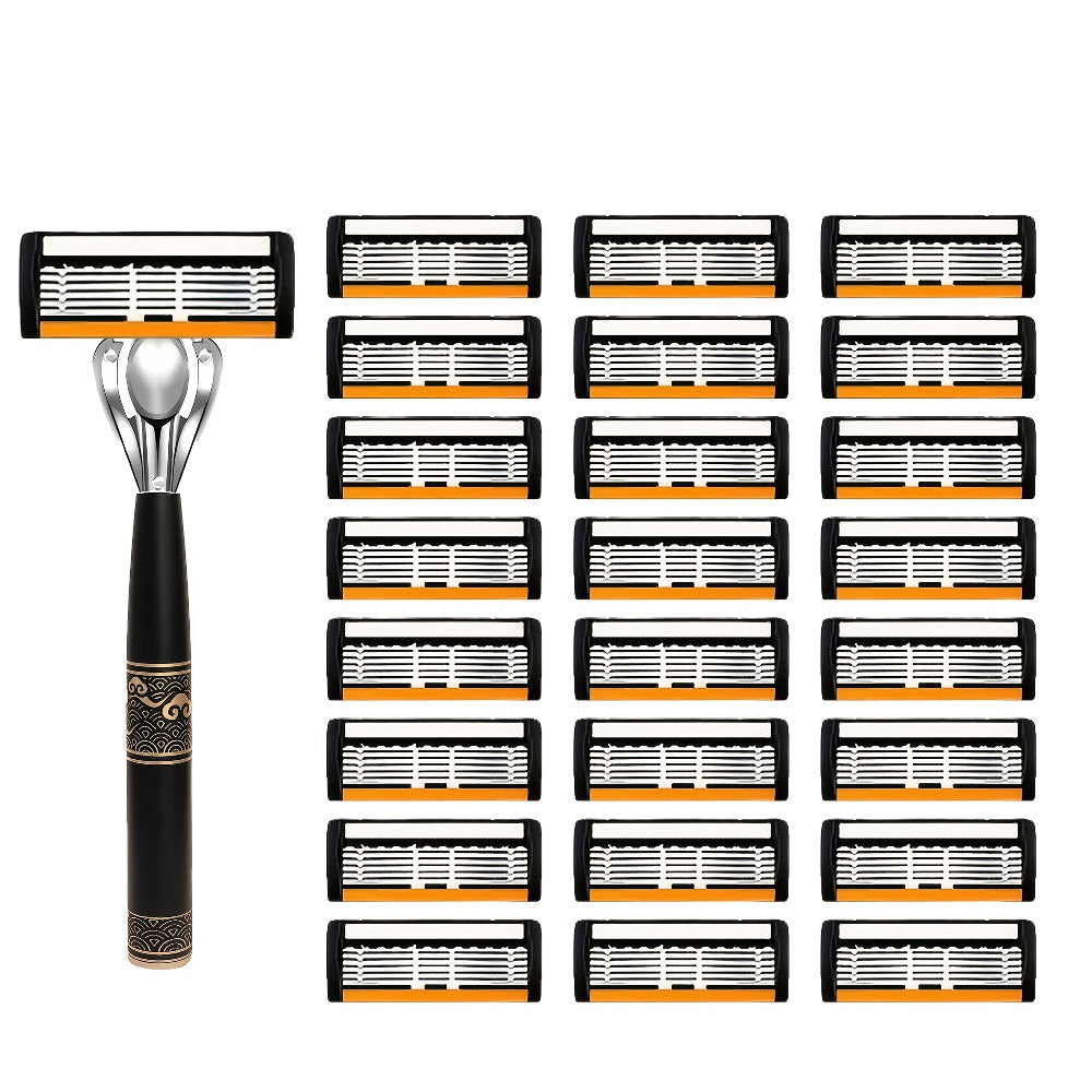 Men's Razor 6-Layer Blade Refill Kit with Handle Smooth Precise Shaving - Multiple Options 6 12 24 30 36 Blades Cartridge Razor Anti-Irritation Close Shave Grooming Gift for Men - product image 10