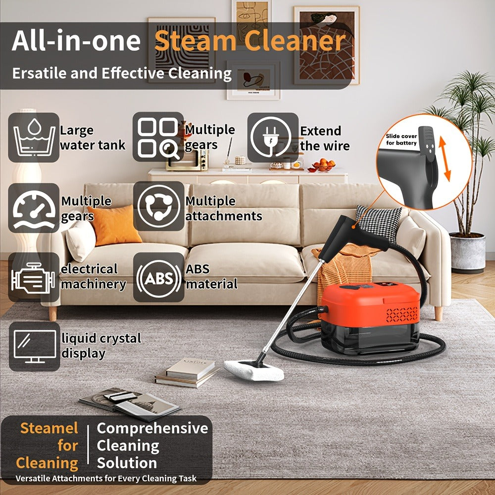 Handheld Steam Cleaner High Pressure 9-Gear Adjustment & LCD Display, 1200ml Water Tank, Portable High-Temp Steamer for Kitchen Carpet Sofa Grout Tile - product image 2