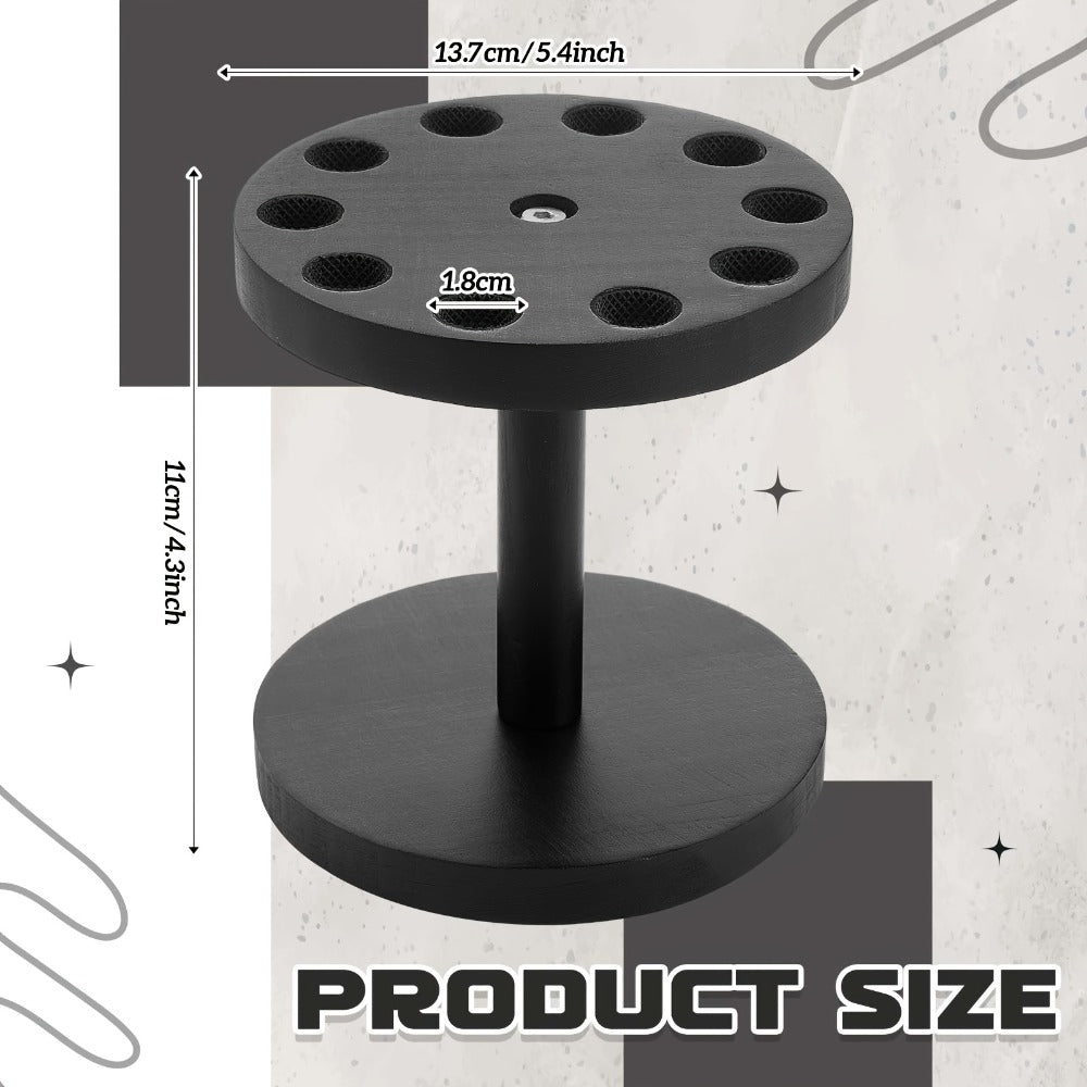 Scissor Holder Rotating 360 Degree Wooden Barber Shears Stand Organizer 10 Holes 0.71 Inch for Salon Hair Stylist Barbershop Grooming Tool Storage Countertop Display - product image 3