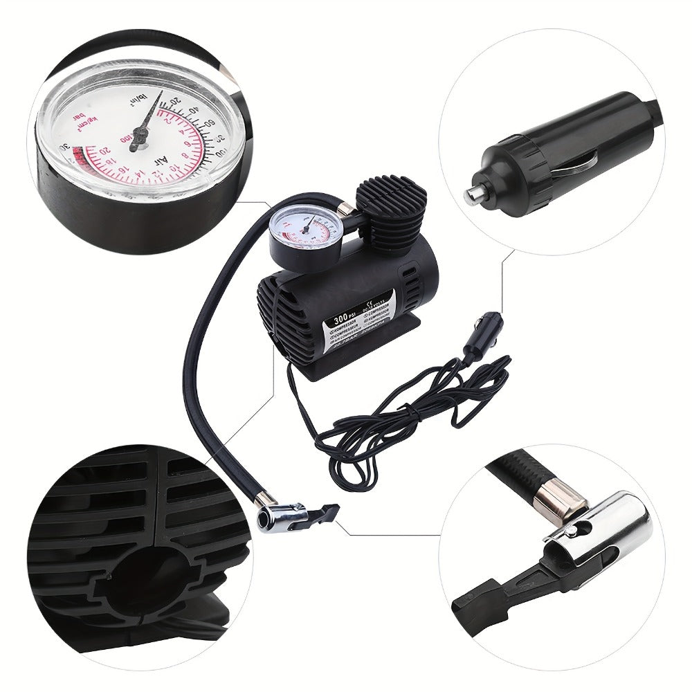 12V Car Tire Inflator Pump 300PSI, Portable Air Compressor for Car Truck Motorcycle Bike Tires, No Battery Needed, Metal Body Compact Design, Digital Pressure Gauge, Emergency Tire - product image 4