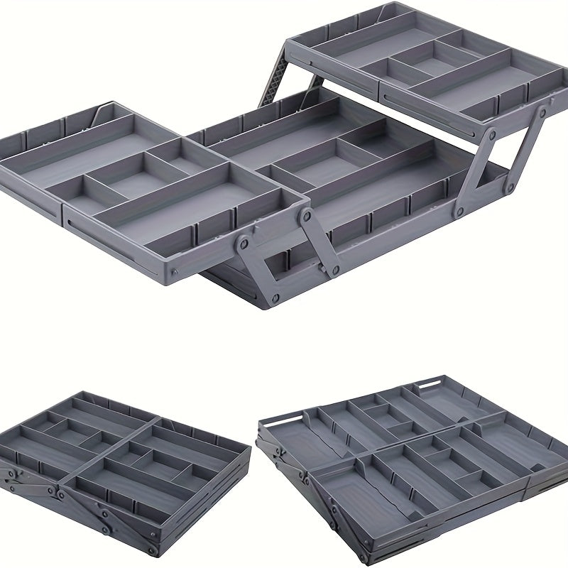 Collapsible Drawer Organizer Box, Double Row Expandable Desk & Drawer Storage with ABS Material, Jewelry Cosmetics Home Office Organizer - product image 14