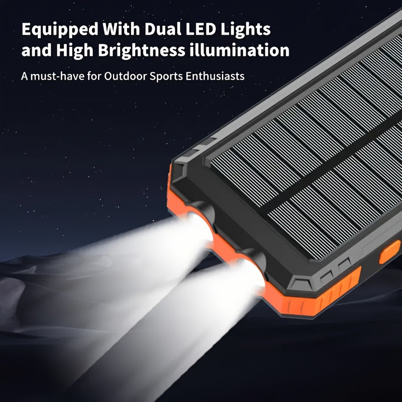 2pcs Solar Charger 20000Mah, 40000Mah, Portable Dual USB Output Solar Charging Panel, Fast Charging External Battery Pack, Built-In LED Flashlight Emergency - product image 12