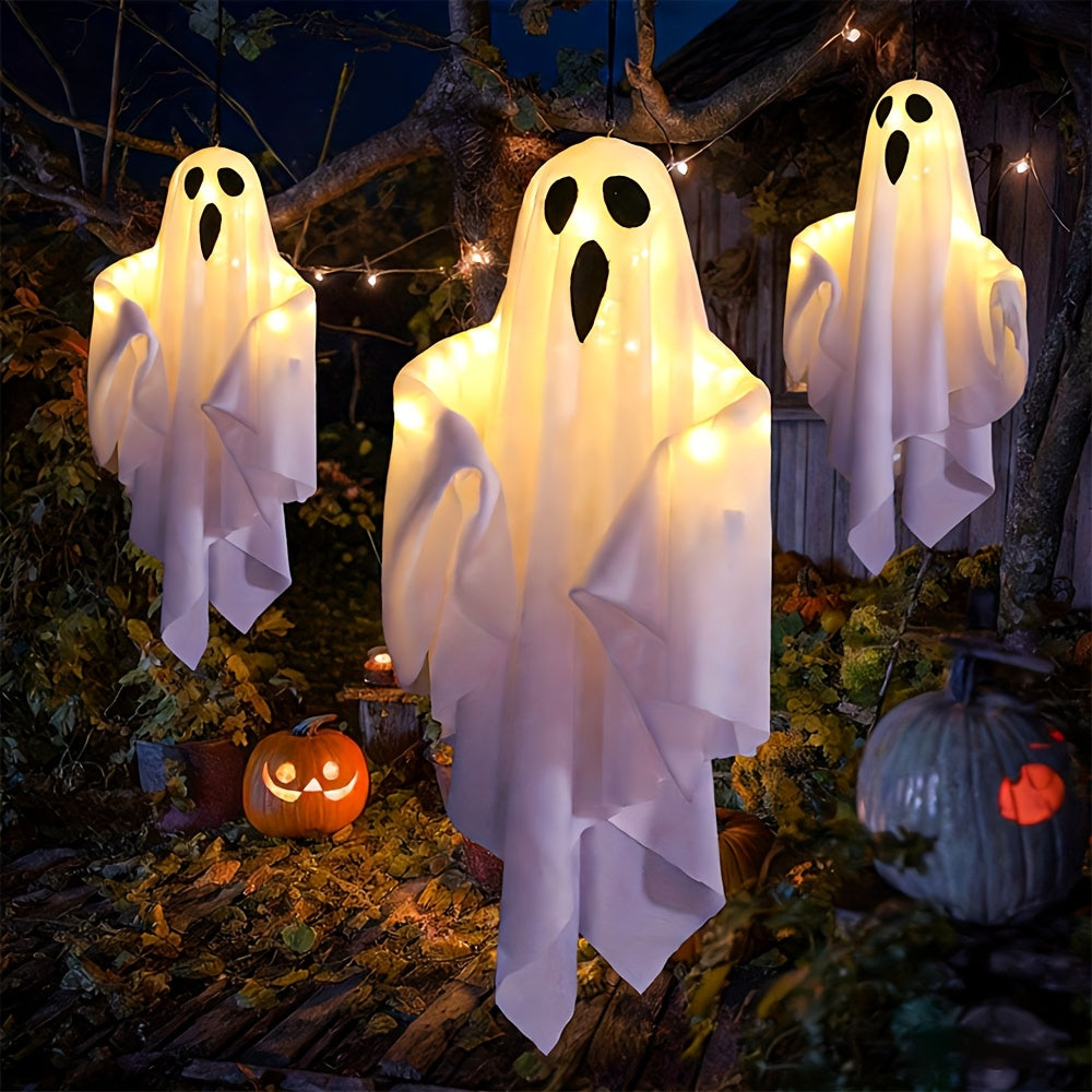 3pcs 20 Inch for halloween Hanging Ghosts, LED Flying Ghost IP44 for Halloween Decorations Outdoor Indoor Front Tree Yard Porch Glow in The Dark, Holiday for - product image