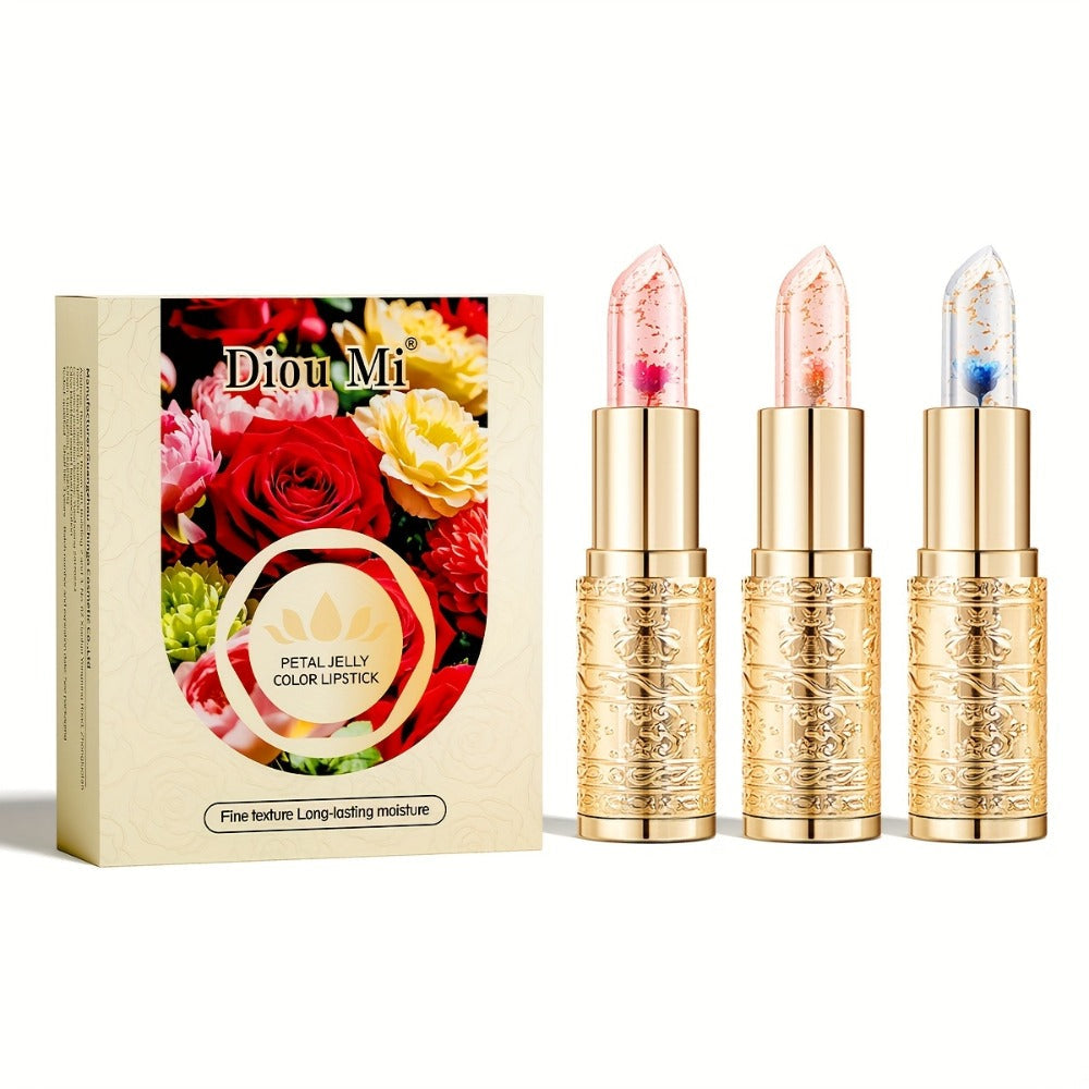 Color Changing Lip Gloss Set 3 Pcs — Temperature Magic Pink Tint Crystal Jelly Balm & Lipstick, Plant Squalane Moisturizing Hydrating Lip Makeup, Valentine's Day Christmas Birthday - product image 10