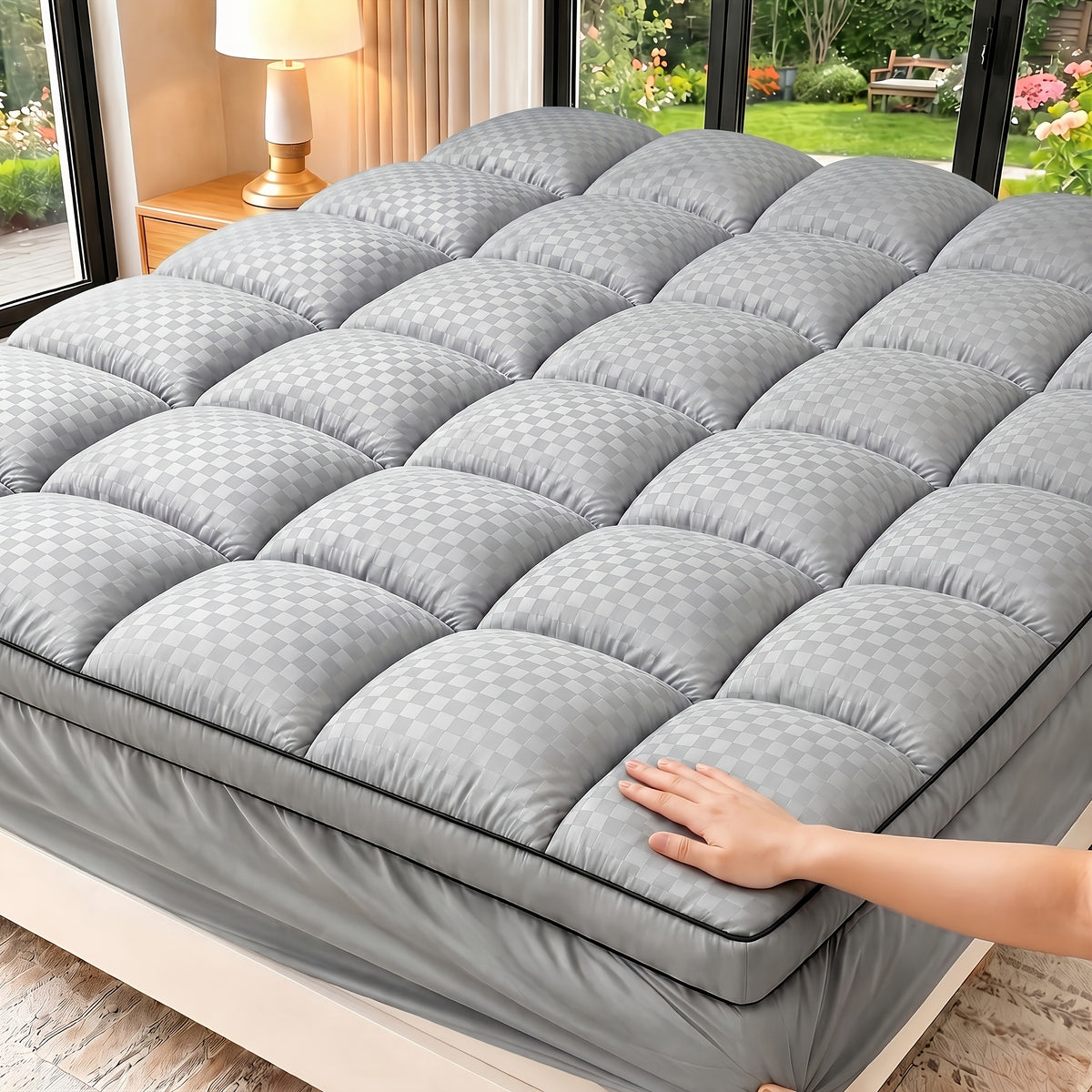 Luxury Soft Buffer Mattress Pad, Non Slip Fully Enclosed Edge Design, Anti Collision Anti Knock, Gap Filling for Safer Sleep, Suitable for Home Bedrooms and - product image