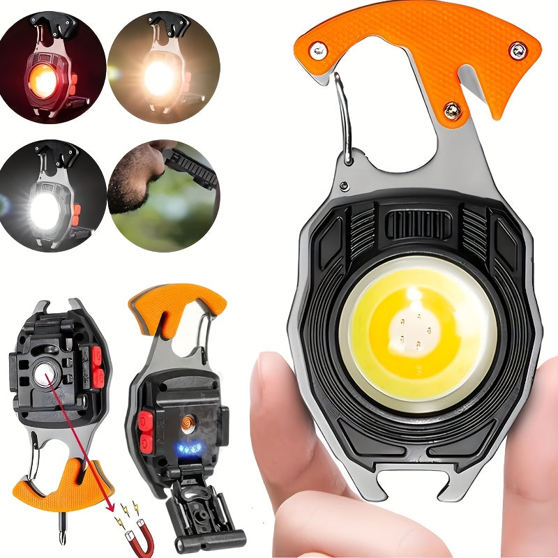 7-in-1 EDC 3-Pack | COB LED Keychain Flashlight with Lighter - product image