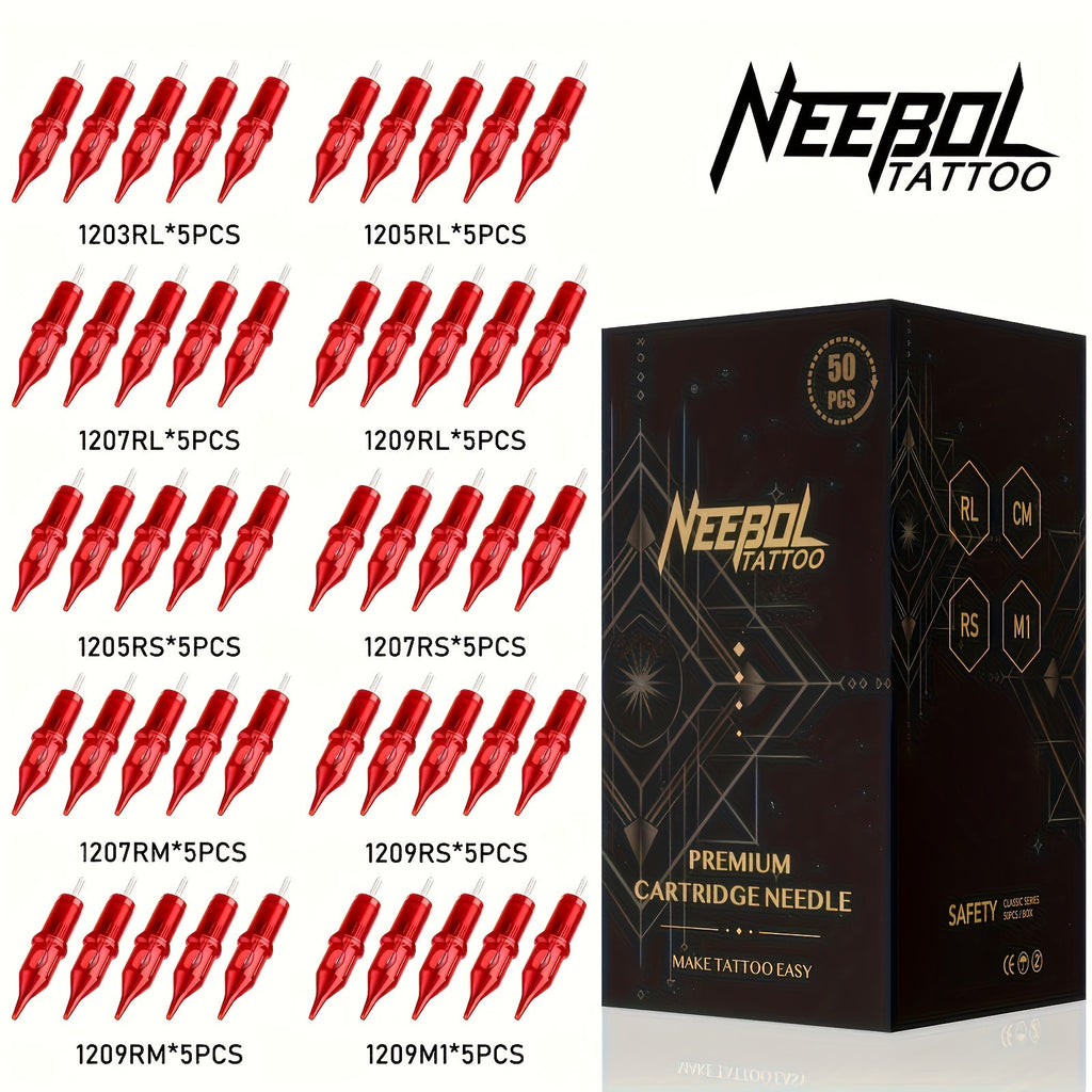 Assorted Tattoo Cartridge Needles Set 20/50pcs - Round Liner Shader Curved Mag Mixed Pack, #10 Bugpin #12 Standard, 3RL 5RL 7RL 9RL 11RL 5RS 7RS 9RS 7RM 9RM 9M1 for Rotary Pen & Co - product image 18