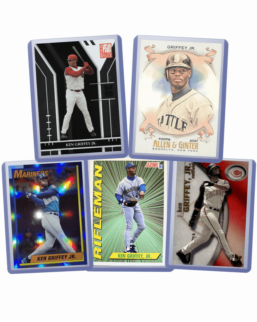 Ken Griffey Jr Baseball Cards 5-Card Assorted Lot | Multi-Year Variety Bundle | Topps Panini Fleer Donruss MLB Trading Cards | Collector Gift for Baseball Fans - product image 4