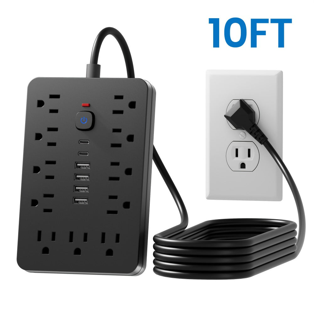 Extension Cord Power Strip with USB Ports 11 AC Outlets 4 USB-A 2 USB-C Surge Protector Overload Protection Short Cord 5FT 10FT for Home Office Study School Desk Charging Station W - product image 16