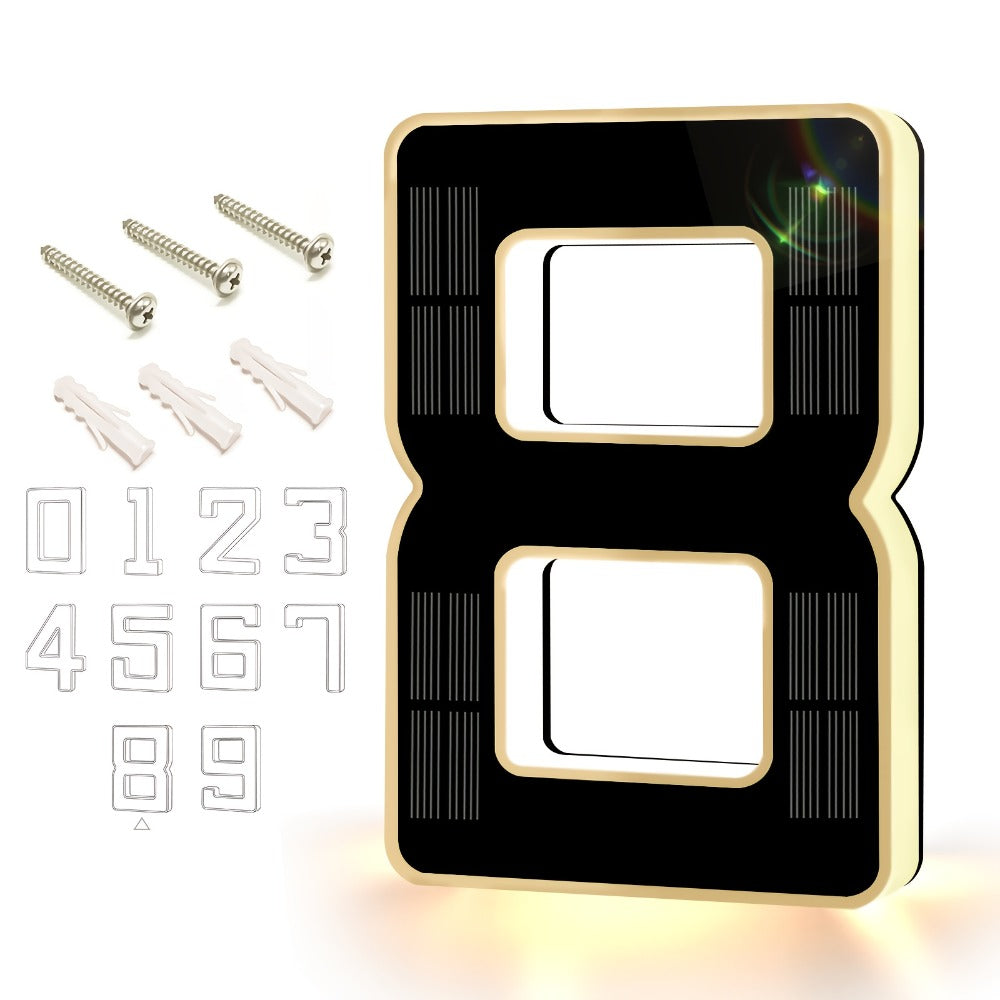 LED Solar House Number Light 6.7 Inch Wall Mounted – Smart Sensor Illuminated Address Number for Home Decor, No Wiring Energy-Saving Solar Powered Outdoor Light - product image 12