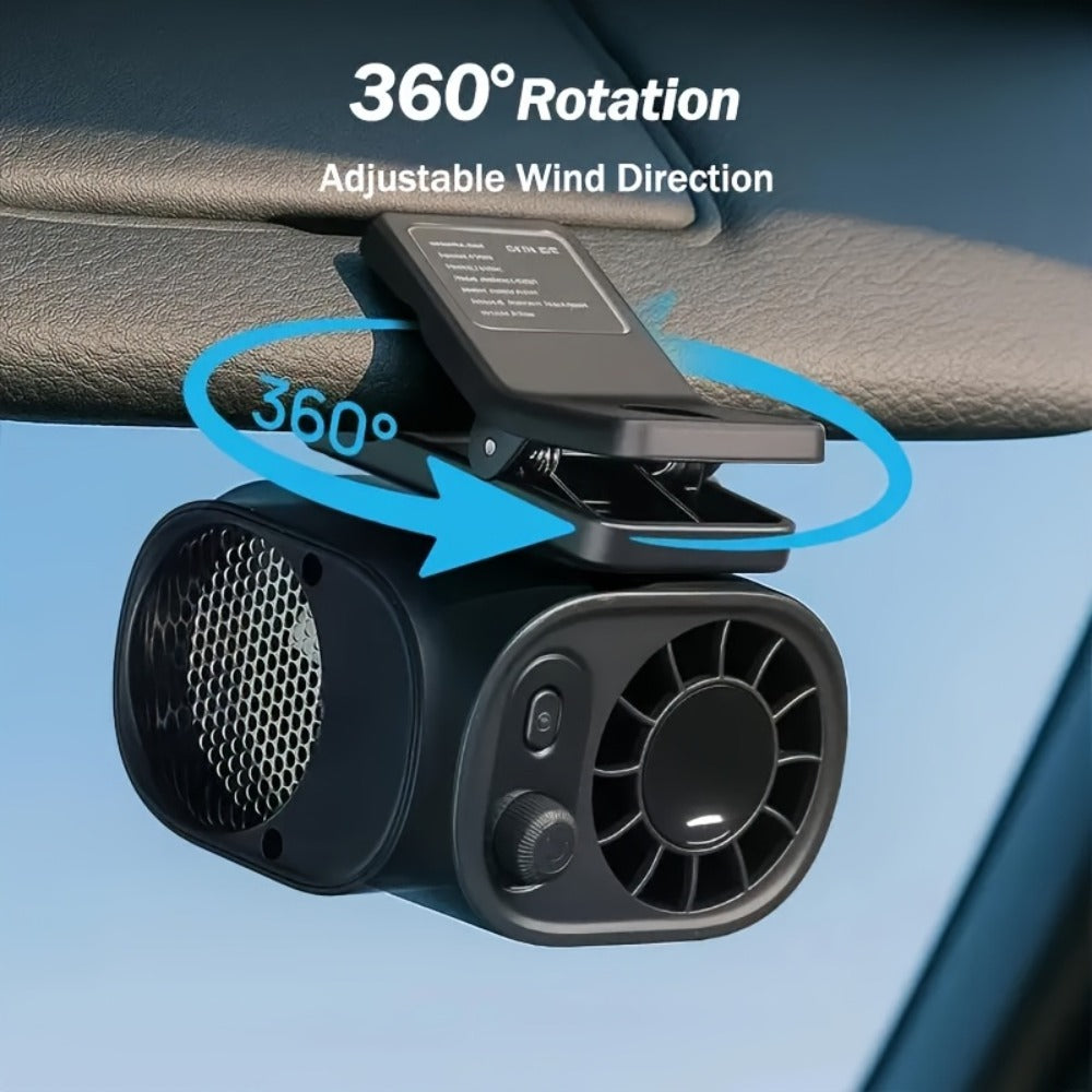 Clip-On Car Fan USB Rechargeable Sun Visor Fan Adjustable Speed Portable Quiet Mini Cooling Fan for Car Truck SUV Road Trip Summer Travel - product image 6