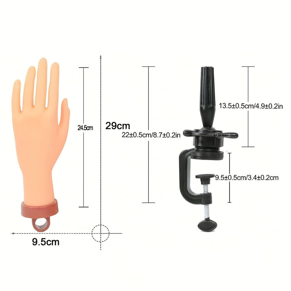 Silicone Nail Practice Hand Model with Desktop Stand - Flexible Realistic Fake Hand for Nail Art Training, Beginner Practice Glove Set for Nail Tech Students Home Salon - product image 7