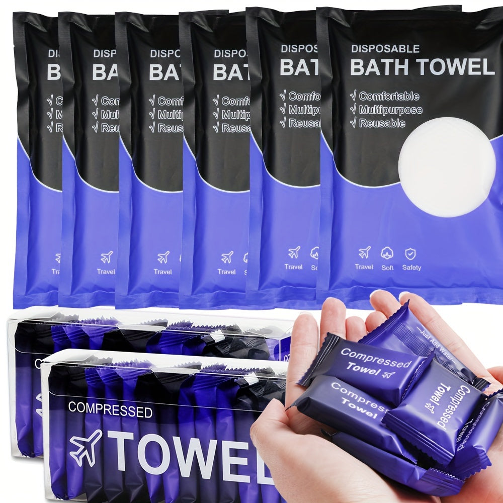 Compressed Towel Tablets 28 Pack | Disposable Magic Coin Tissue, Expandable Face Towel 11.8x9.4 Inch, Individually Wrapped Carry-along Paper Towel for Travel Camping Hiking Sport Gym Outdoor Emergency