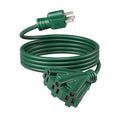 Green Extension Cord 3-Outlet Splitter 12FT 16/3 SJTW Flexible Copper Wire Triple Tap for Christmas Lights Holiday Decoration Landscape Lighting Outdoor Indoor Garage Workshop - product image 6