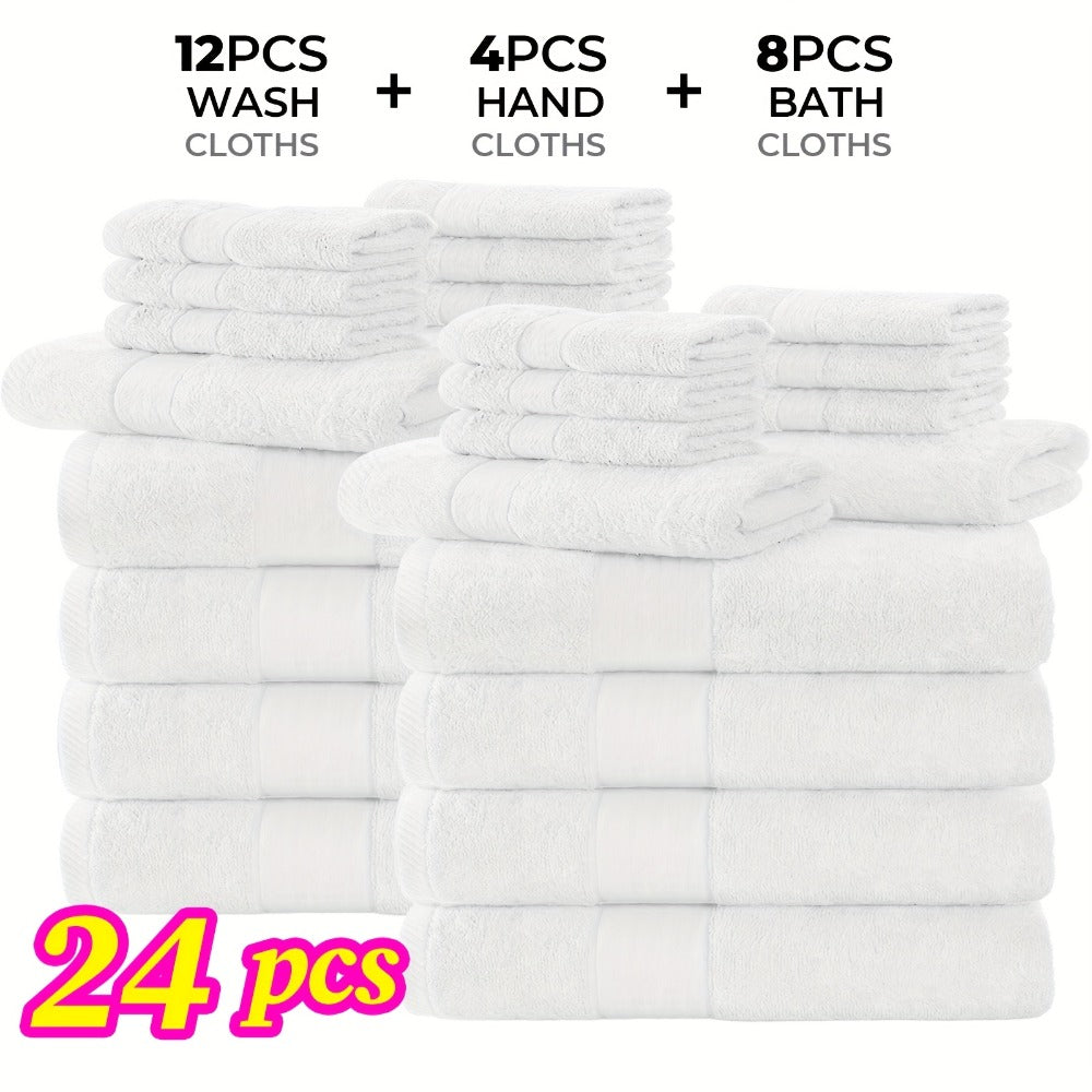 Luxury Towel Set 12 or 24 Piece Hotel Quality Cotton - Highly Absorbent Quick Dry Thick Bath Towels Hand Towels Washcloths | 7 Colors | Hotel Spa Gym Home Bathroom Essentials Gift  - product image 12