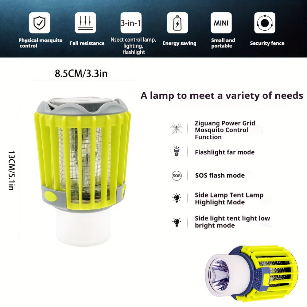 Mosquito Repellent 3-in-1 USB Rechargeable Portable LED Lantern, Indoor Outdoor Bug Repeller Camp Light with SOS Emergency Mode for Home Backyard Patio Camping Hiking Travel - product image 2