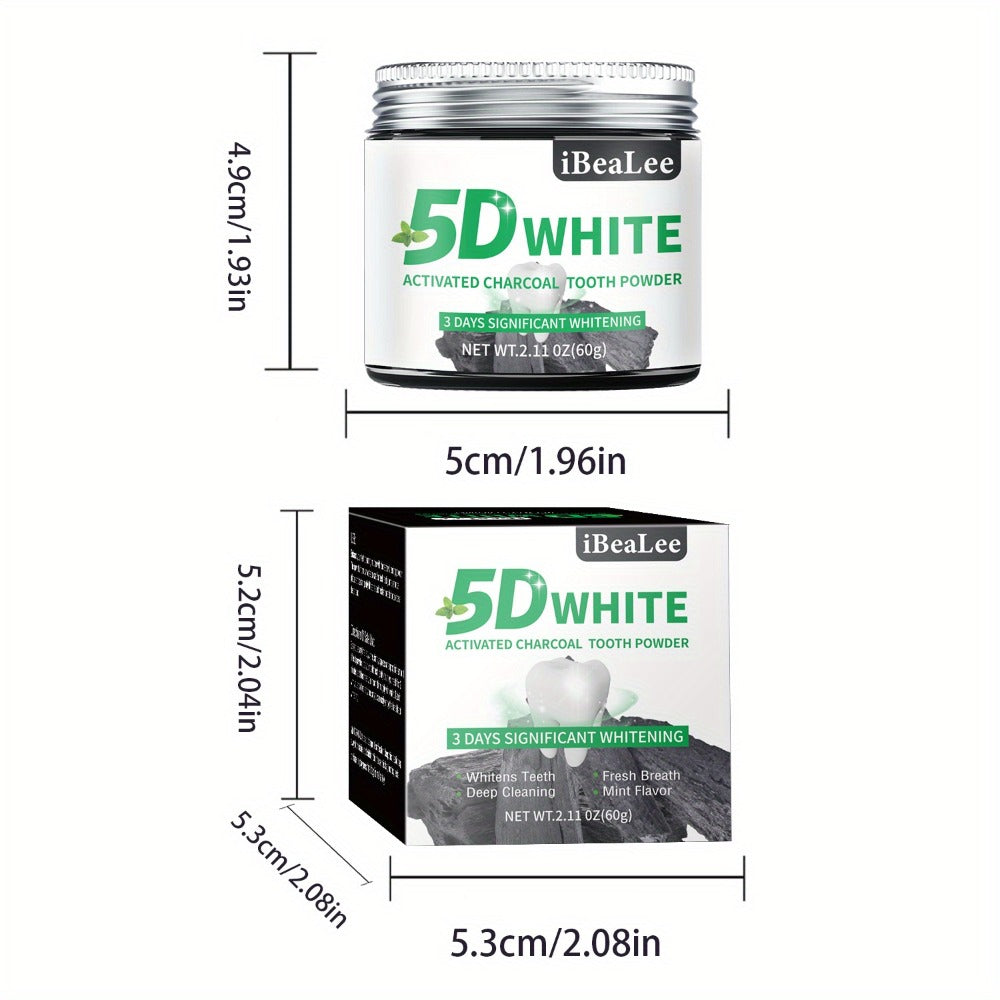 Activated Charcoal Teeth Whitening Powder 60g Natural Stain Remover for Coffee Tea Tobacco Deep Cleaning Dental Polish Breath Freshener Oral Care for Men Women Daily Whitening Trea - product image 5