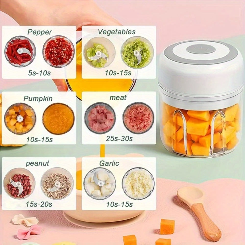 Electric Food Chopper Mini Garlic Crusher USB Rechargeable Meat Grinder 3.38oz 8.45oz Portable Wireless Kitchen Tool - product image 19