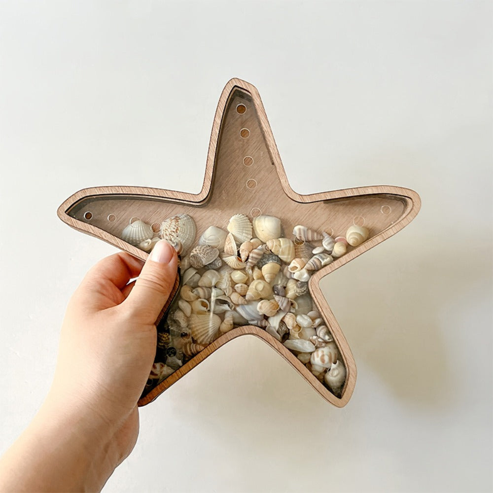 Starfish Shaped Wood Storage Tray Coastal Boho Decor Organizer for Bathroom Vanity Desk Entryway Jewelry Crystals Seashells Display Gift - product image 10