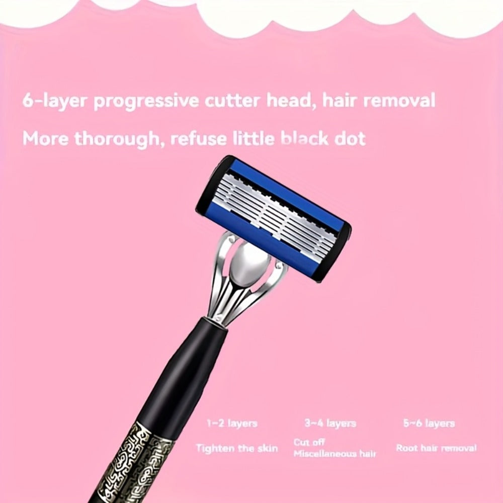 Replaceable Blade Razor for Men Stainless Steel Ultra-Sharp 36 or 72 Blades Anti-Slip Ergonomic Handle Smooth Safe Close Shave Daily Grooming Kit Travel Gift for Him - product image 2