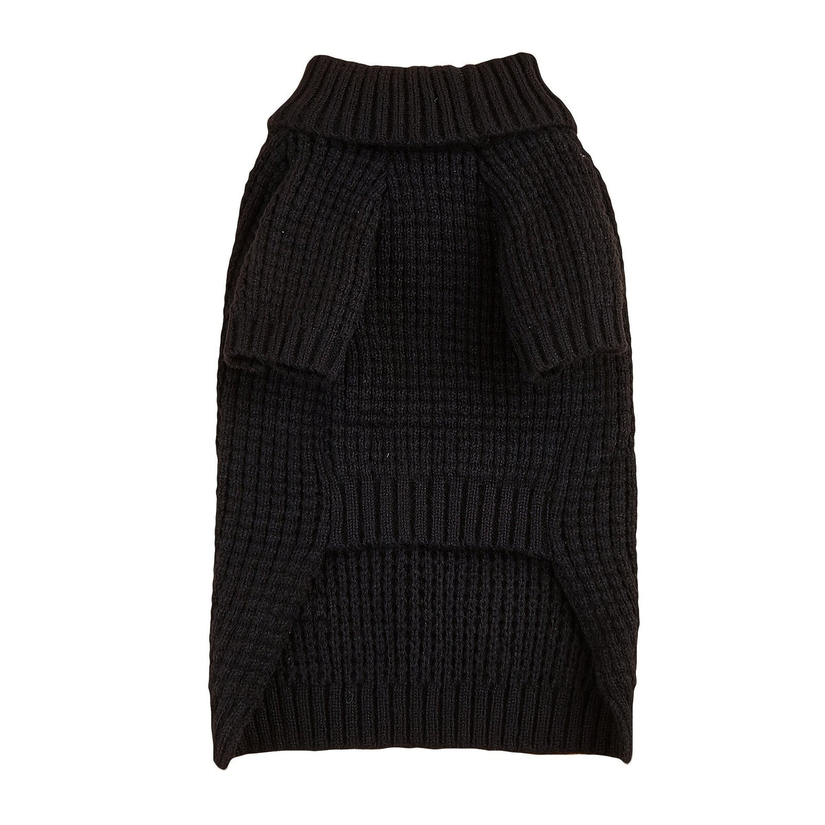 Dog Turtleneck Sweater Black | High Neck Ribbed Cuffs Warm Pet Sweater for Small Medium Large Dogs & Cats, Full-Belly Snap Button Closure, Soft Polyester Dog - product image 2