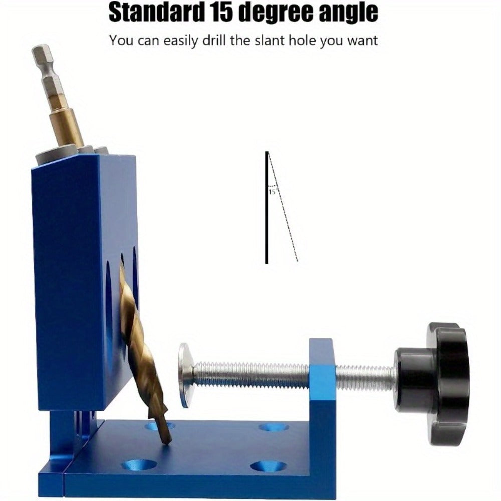 Pocket Hole Jig Kit Adjustable 3 Guide Holes 15 Degree Angle Drill System with Drill Bit Screwdrivers Screws Plugs Hex Drivers for Woodworking Joinery Carpenter DIY Projects - product image 2