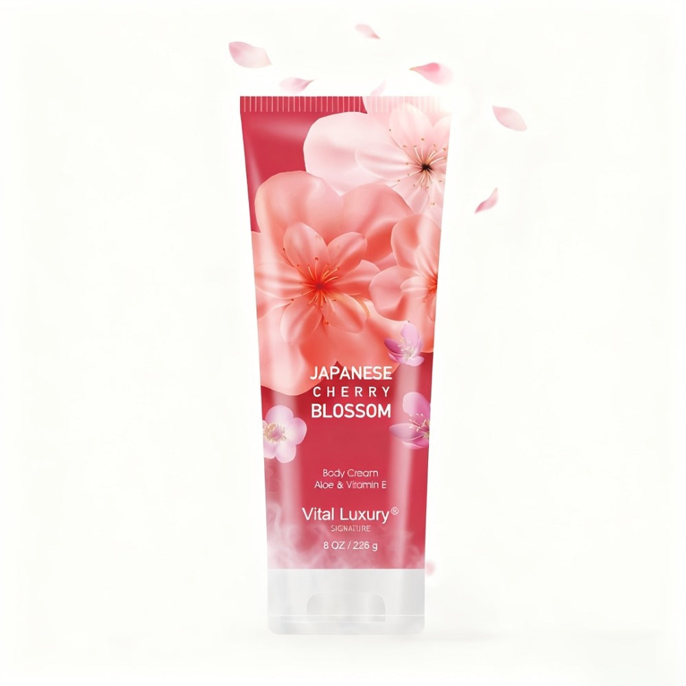 Cherry Blossom Body Lotion 8oz – Vitamin E & Glycerin Moisturizing Cream Non-Sticky 12-Hour Hydration Nourishing Day & Night Skin Care for All Skin Types Women - product image 3