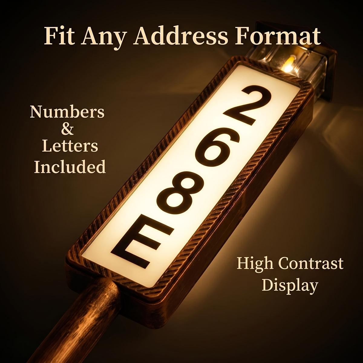 Solar Luminous House Number Sign, 3 Modes LED Lighted Address Board, Clear Visibility at Night, Suitable for Courtyards, Residences, and Apartments, Easy - product image 18