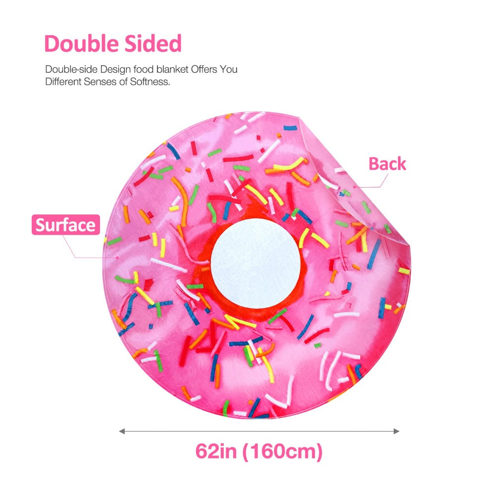 Food Print Flannel Throw Blanket - Funny Pizza Donut Pancakes Digital Print 250GSM Soft Cozy Lightweight All-Season Foodie Throw for Couch Sofa Bed Office Camping Travel - product image 6