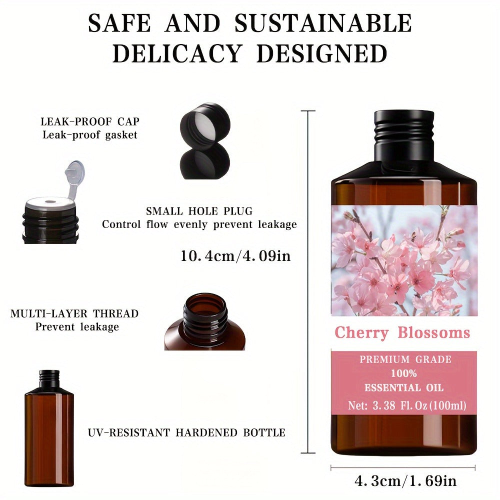 Cherry Blossom Essential Oil 100% Pure Therapeutic Grade Moisturizing Aromatherapy Diffuser – Skin Hair Nail Care Massage Relaxation Meditation Gift for Men Women 100ml 3.38oz - product image 5