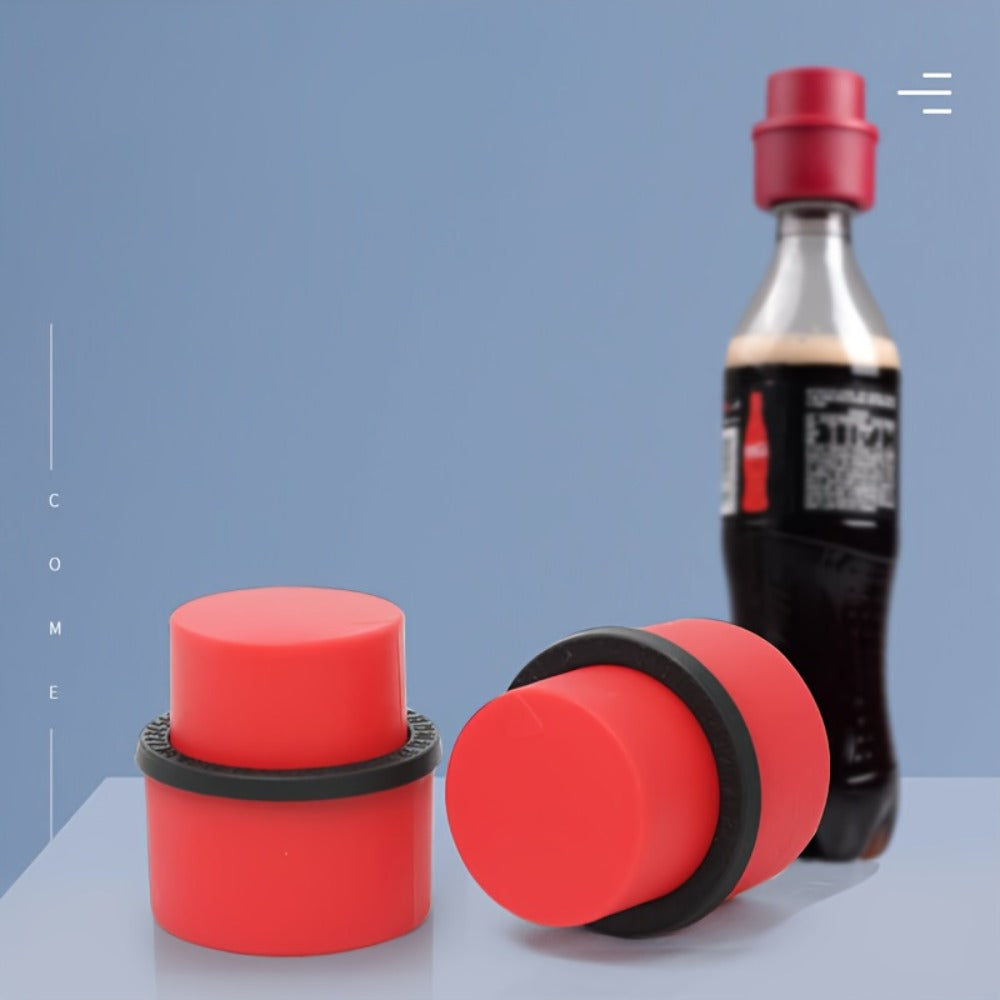 Soda Bottle Caps 3-Pack Carbonation Saver – Squeeze to Restore Bubbles & Lock in Freshness | Leak-Proof Reusable Bottle Caps in Black Red Combo | Fridge Travel Outdoor Kitchen Drin - product image 9