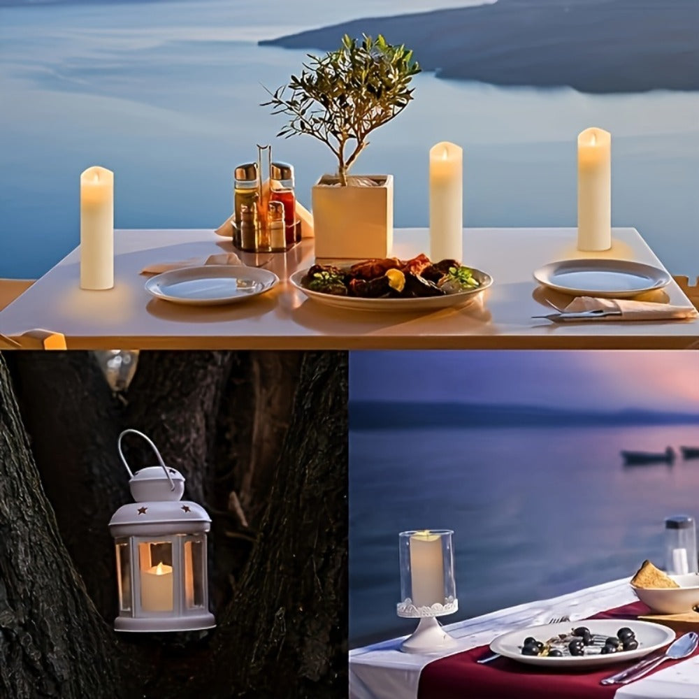 Flameless LED Candles 24pcs with 4 Remote Controls Timer Waterproof IP44 Battery Operated 4 5 6 Inch Warm White for Wedding Halloween Home Decor Indoor Outdoor - product image 7