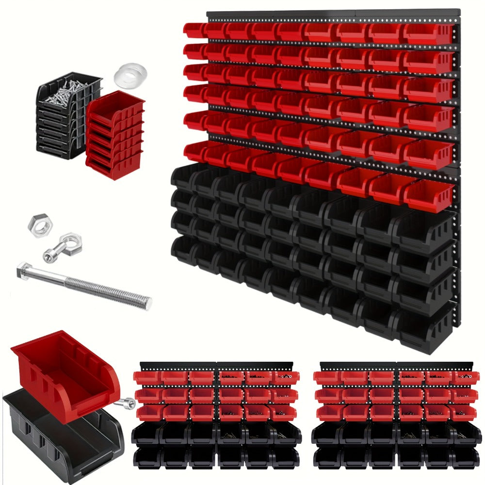 Wall Mounted Storage Bin Rack System – Heavy Duty Small Parts Organizer for Screws, Nuts, Bolts & Nails | Stackable Garage Workshop Tool Storage Rack | 30/60/90 Bins Hardware Organ - product image 8