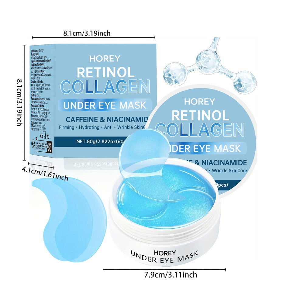 Collagen Eye Patches 60pcs with Caffeine & Niacinamide Under Eye Mask for Dark Circles Puffiness Tightening Intense Hydration Anti-Aging Eye Care for Women Men - product image 10
