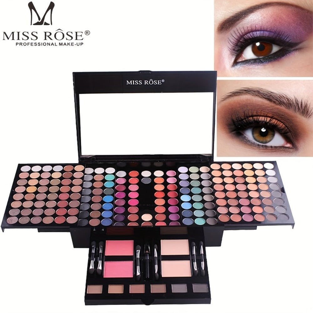 Makeup Palette Kit 190 Colors 4-in-1 Full Face Set – Eyeshadow Blush Powder & Eyebrow with 8 Professional Brushes & Mirror, Shimmer & Matte Shades, Complete Makeup Kit for Women Gi - product image 13