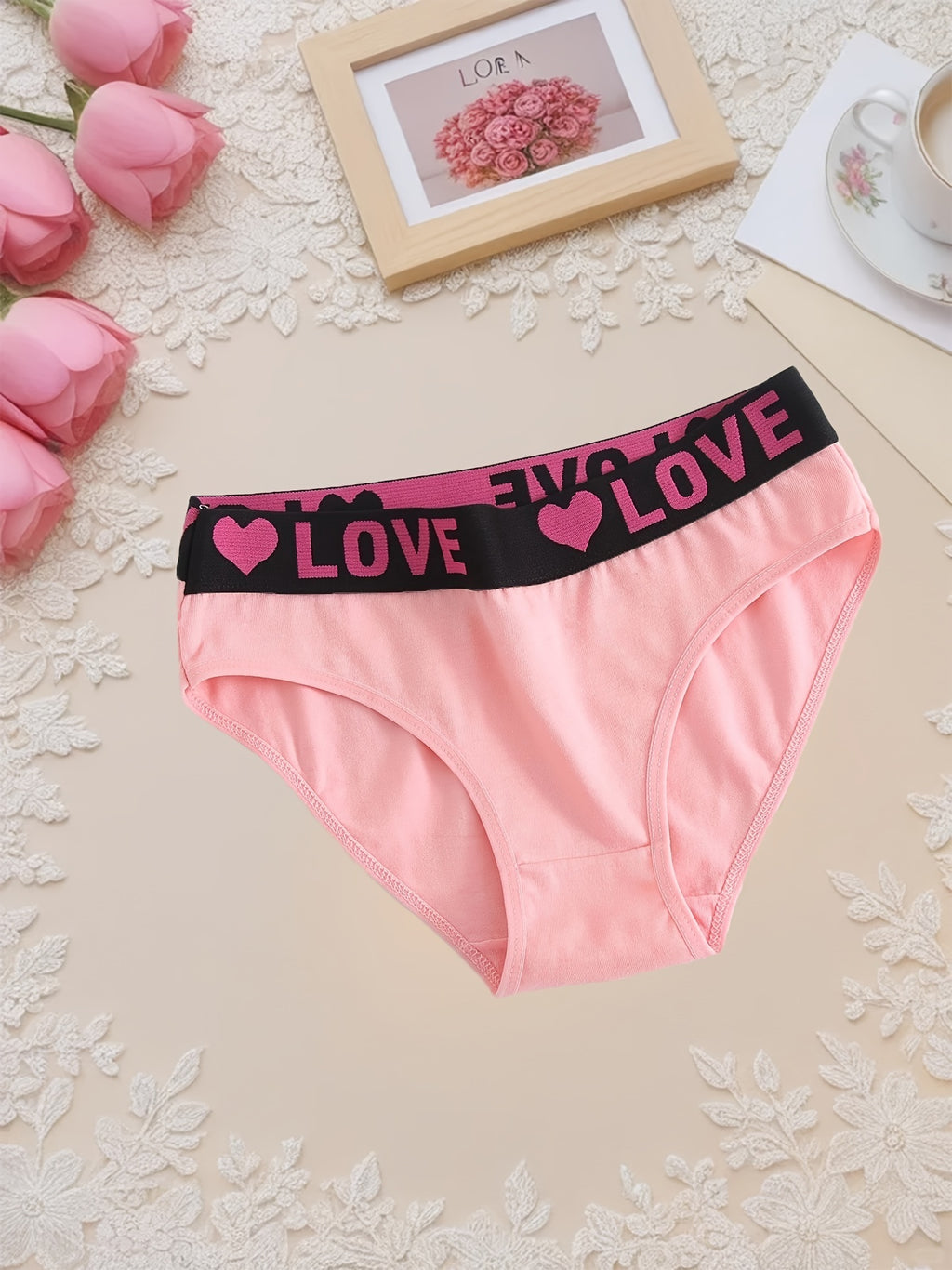 10pcs Loving Heart Ladies Panties Comfortable Breathable Women's Triangle Panties Wide Waistband - product image 8