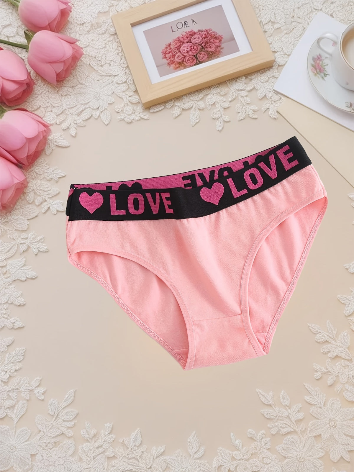 10pcs Loving Heart Ladies Panties Comfortable Breathable Women's Triangle Panties Wide Waistband - product image 8