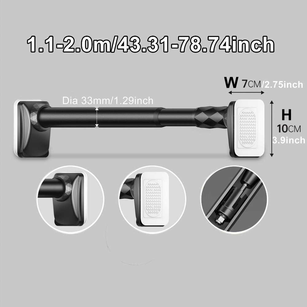 Telescopic Curtain Rod No Drill 15.75"-196.85" Adjustable Shower Curtain Rod 33mm for Large Windows - product image 9