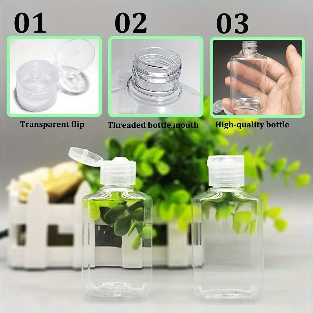 TSA Approved Travel Bottles 2oz Flip Cap 40 Pack Clear Plastic Refillable Squeeze Containers for Hand Sanitizer Shampoo Conditioner Soap Toner Lotion Travel Size Toiletry Bottles - product image 6