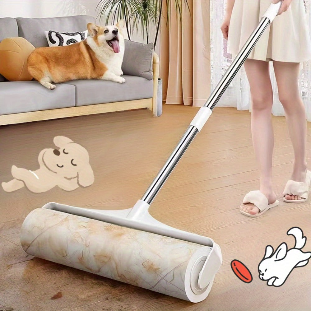 Pet Hair Remover Roller Mop Set 4pcs Lint Roller Long Handle with 3 Refill Rolls Retractable Cat Dog Hair Removal for Floor Sofa Carpet Clothing Cleaning - product image 7